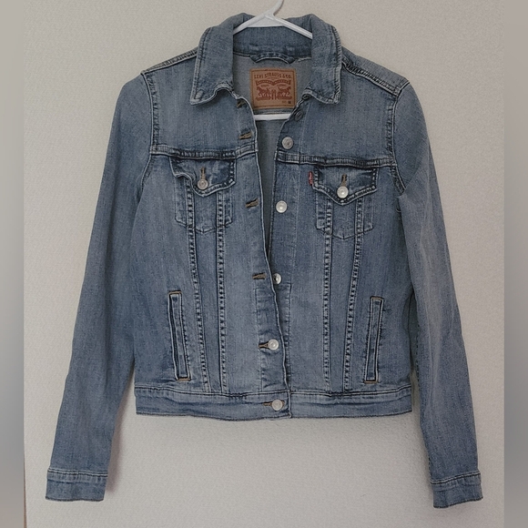 Levi's Denim Original Trucker Jean Jacket Pockets Medium Wash Sz M - Picture 7 of 9